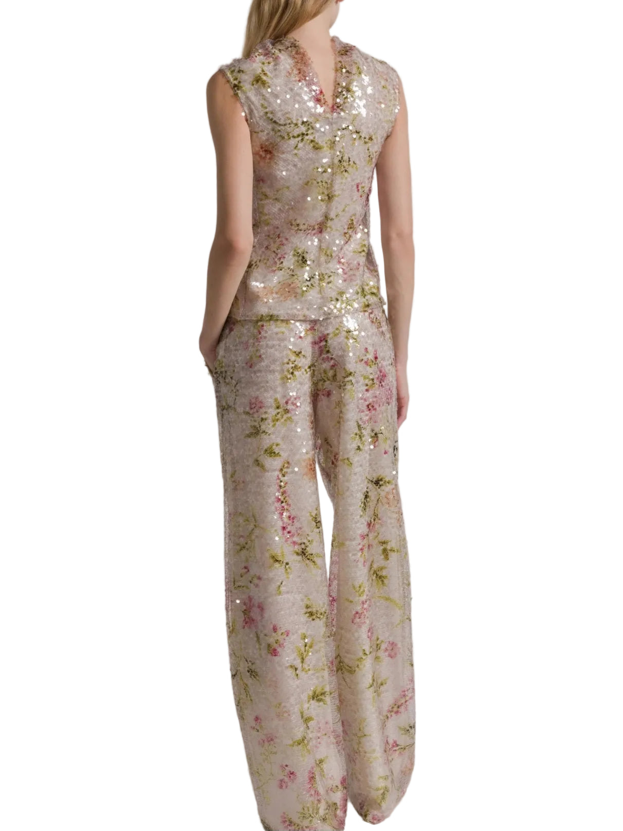Alberta Ferretti - Top paillettes stampata
