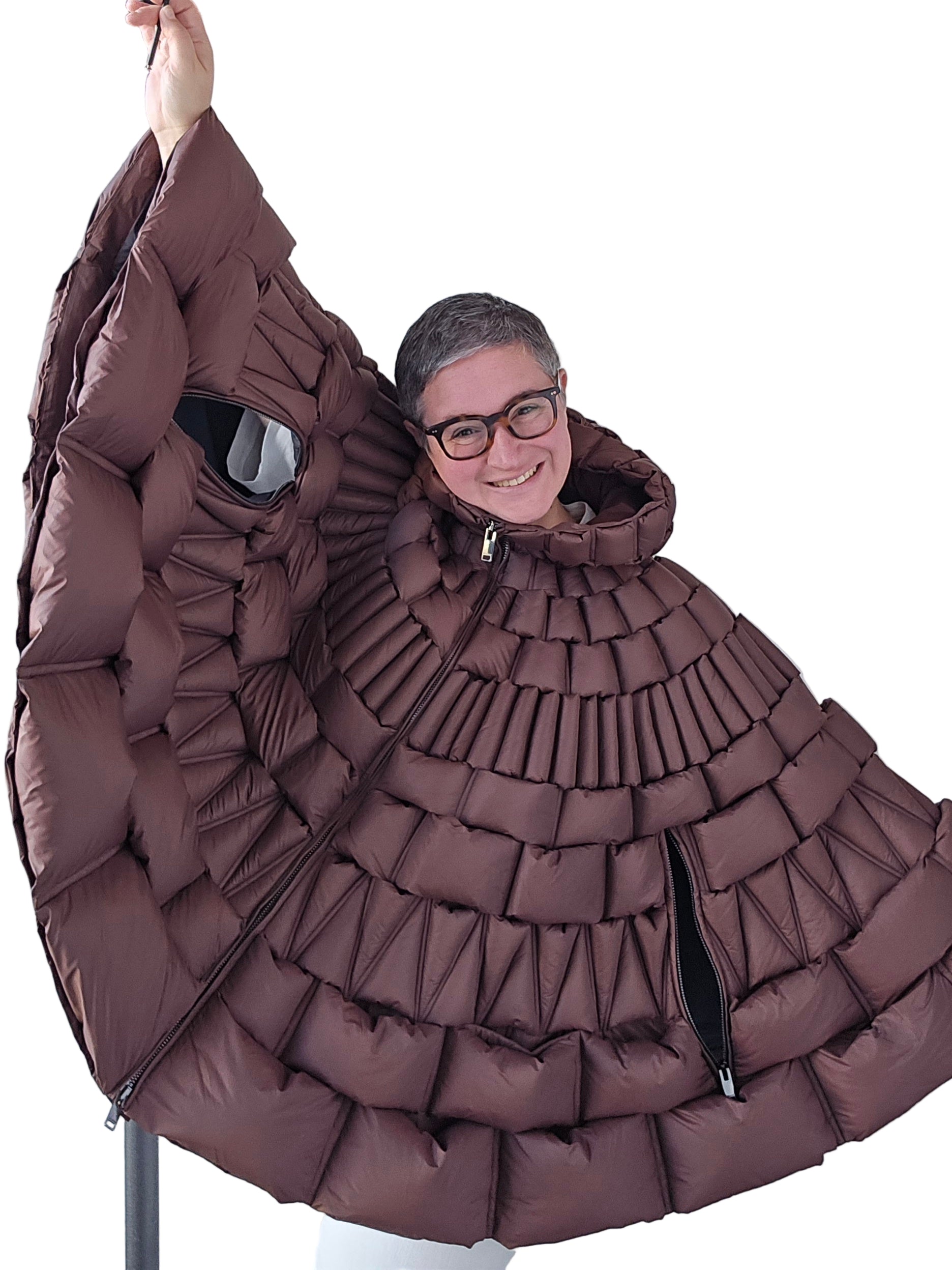 Raxxy - Mantella in piumino color cioccolato