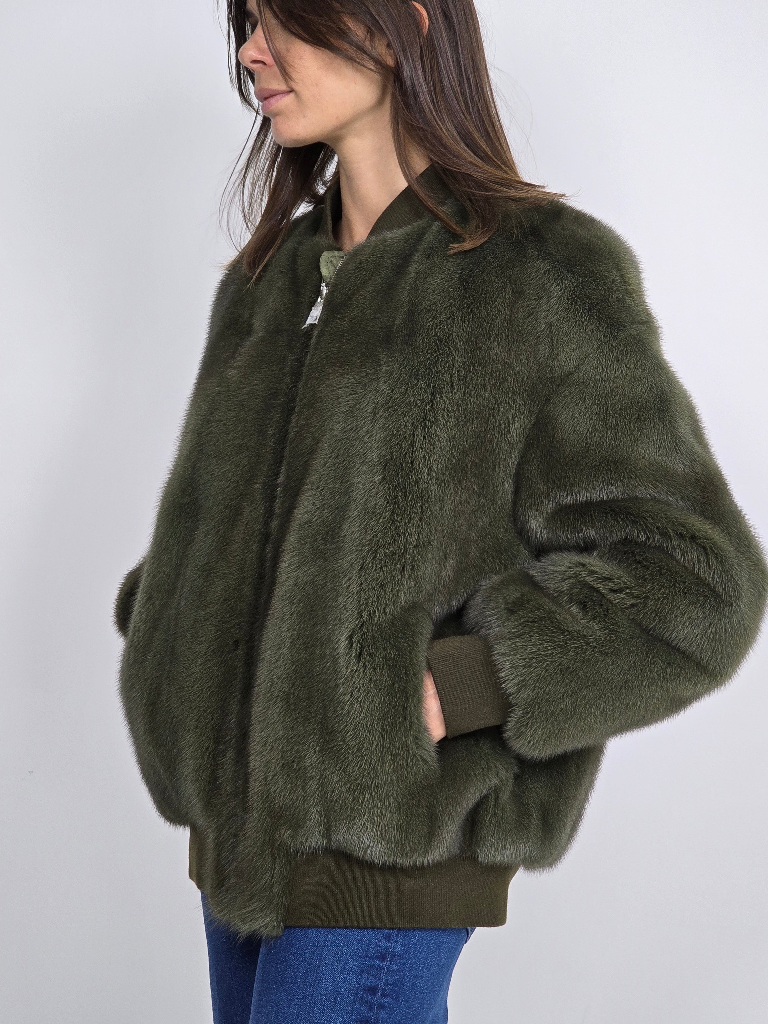 Blancha - Bomber militare mink e nylon