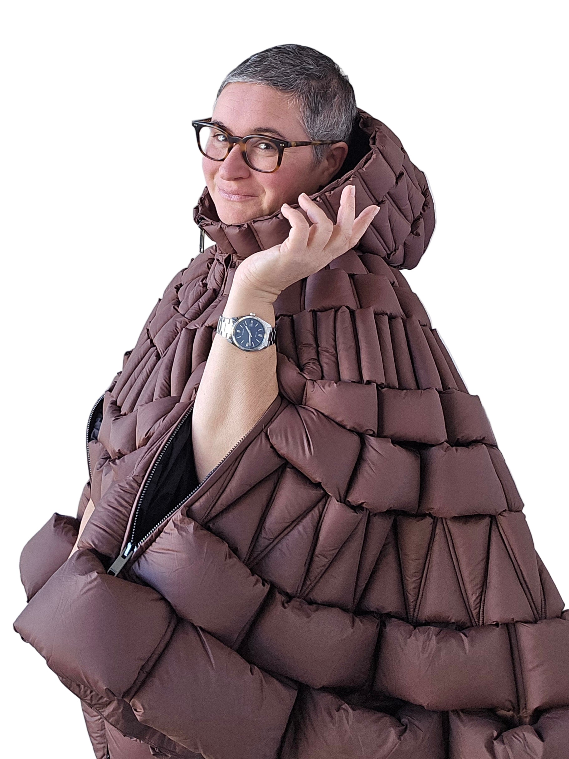 Raxxy - Mantella in piumino color cioccolato