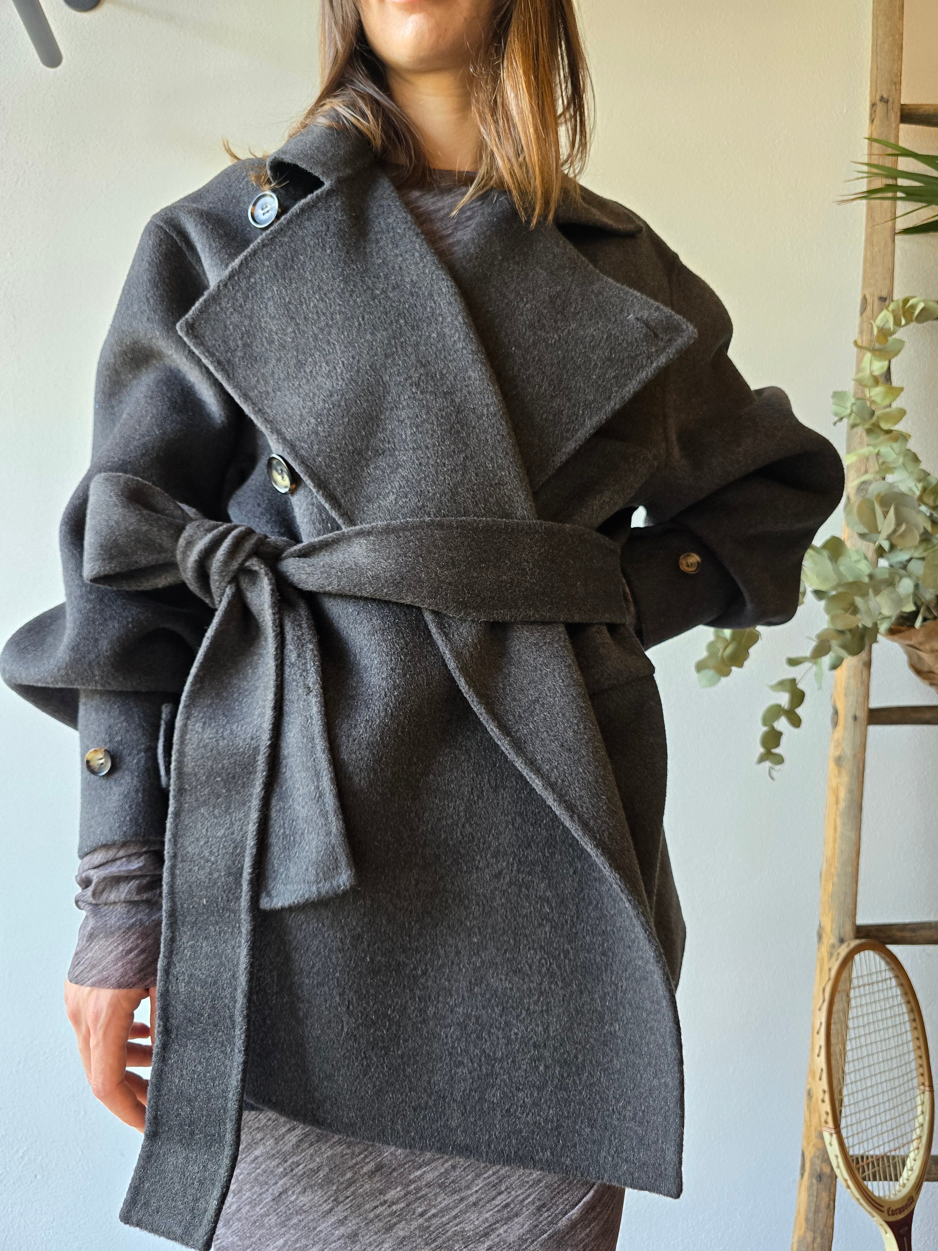 Philosophy di Lorenzo Serafini - Cappotto in panno double grigio