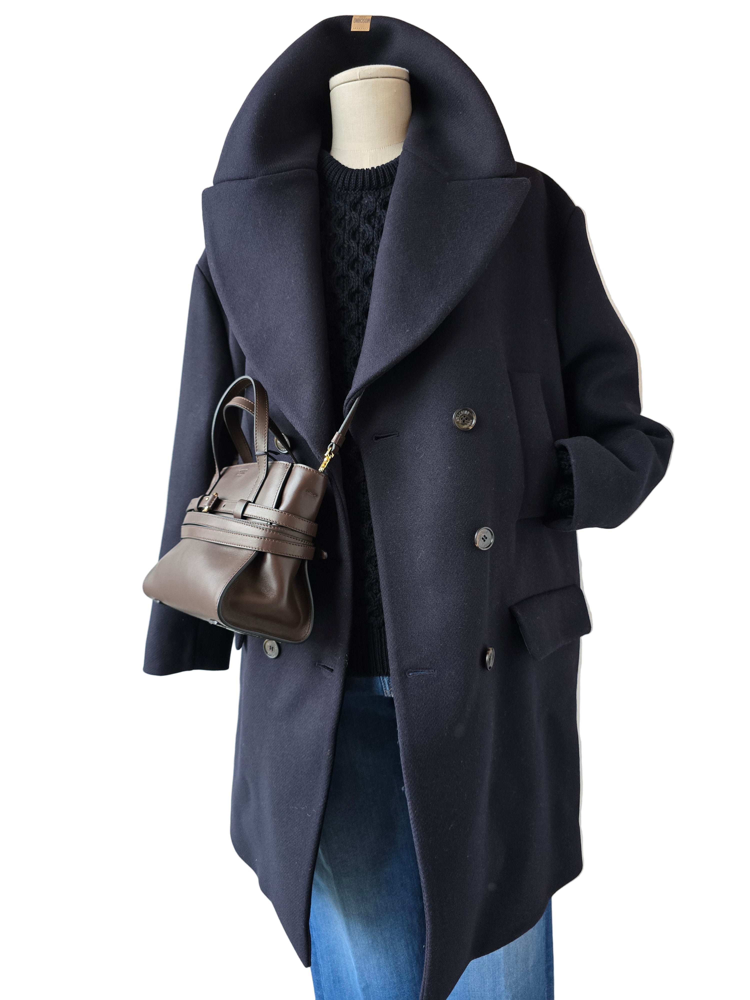 Moschino Jeans - Cappotto in panno blu