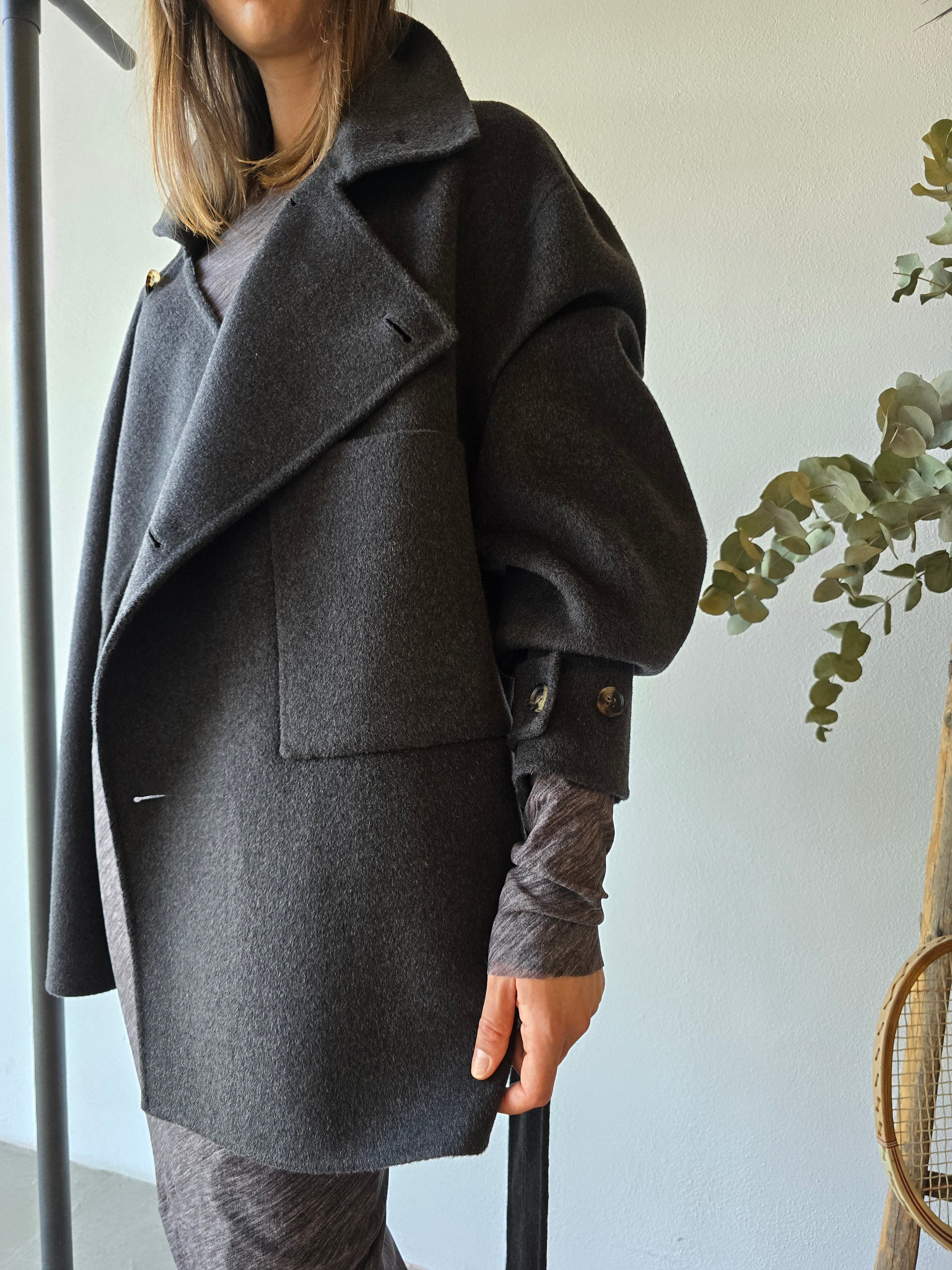 Philosophy di Lorenzo Serafini - Cappotto in panno double grigio