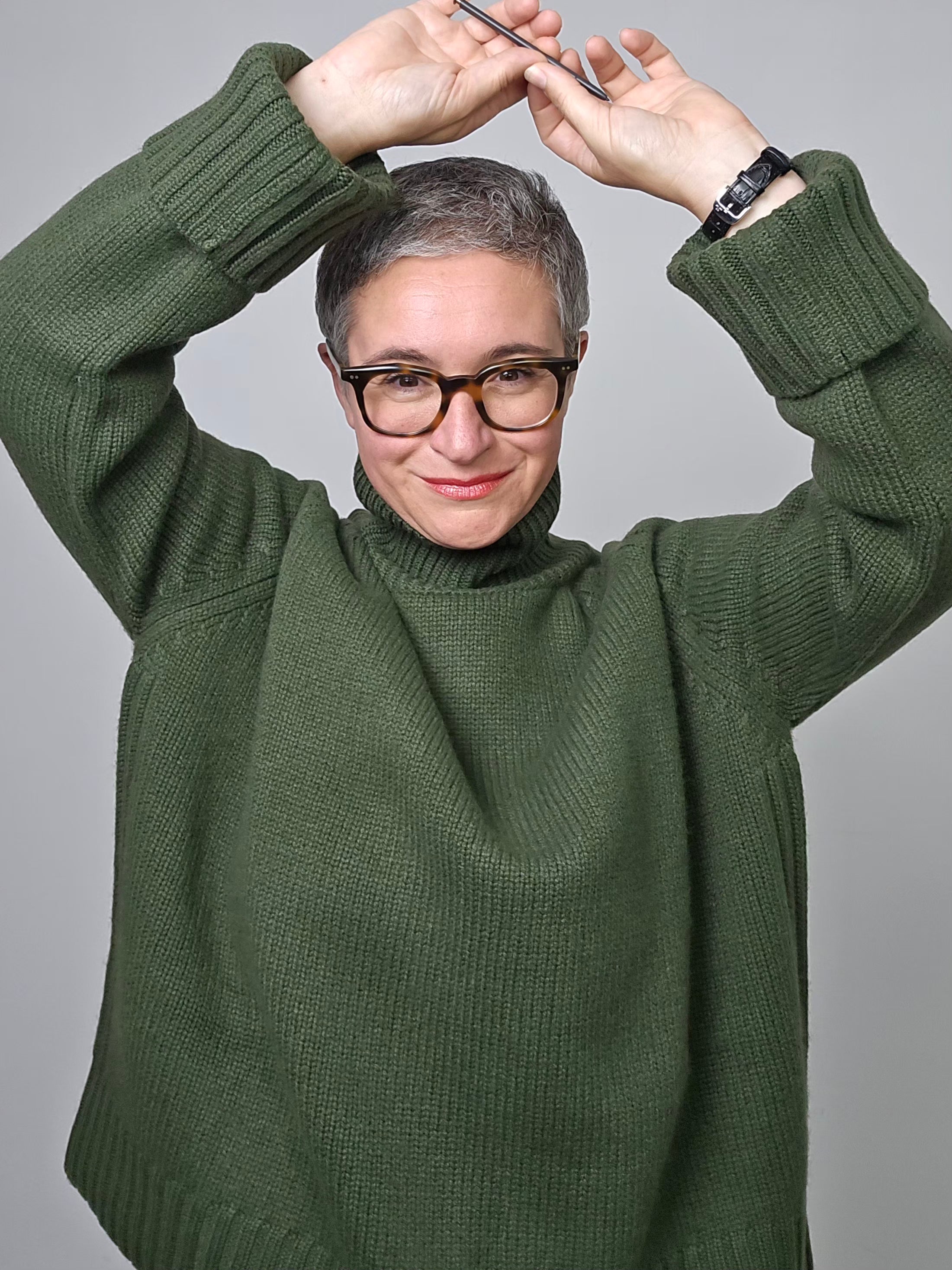 Be You - Maglia cashmere turtle neck loden green