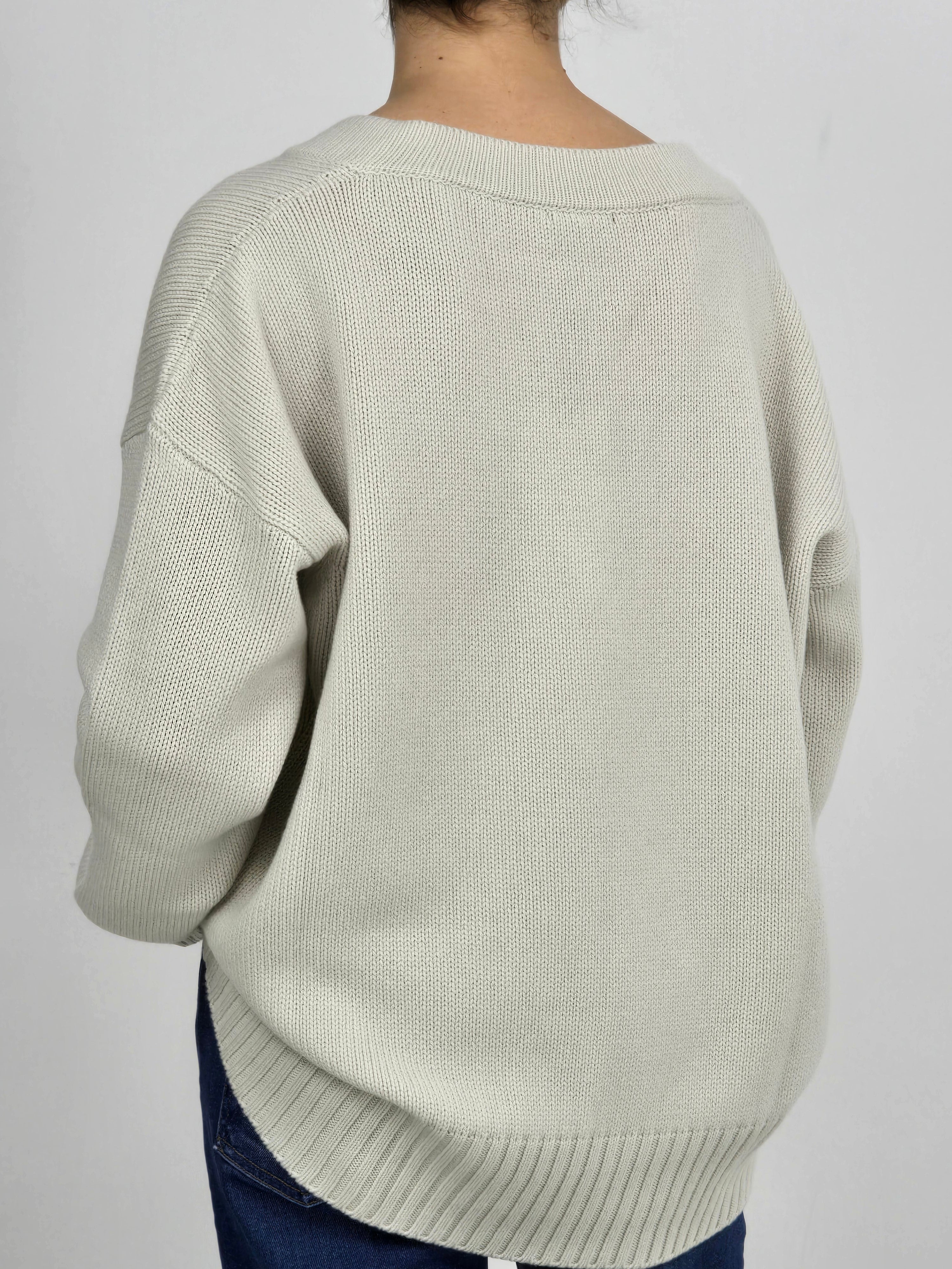 Canessa - Pullover in cashmere "Patricia" color talco