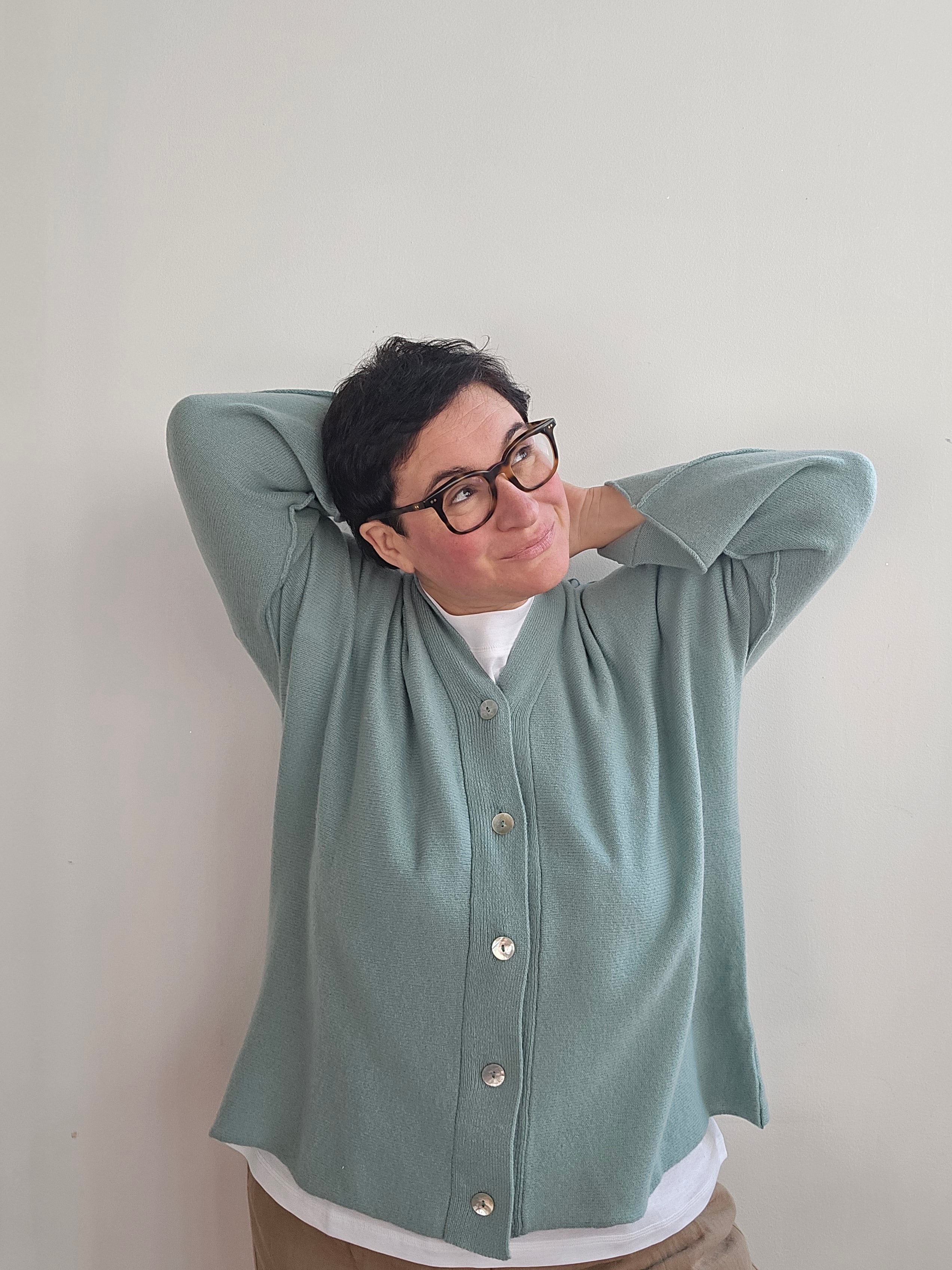 Be You - Cardigan " Benedicta" acqua marina
