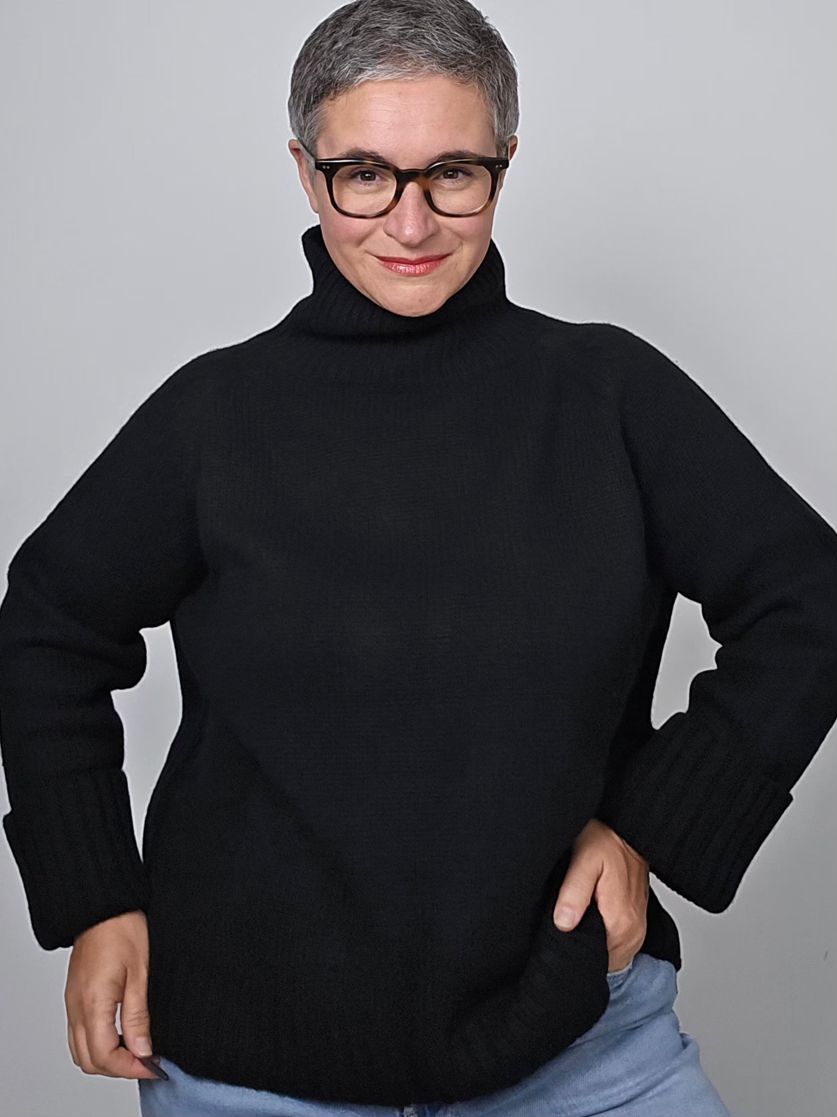 Be You - Maglia cashmere turtle neck black