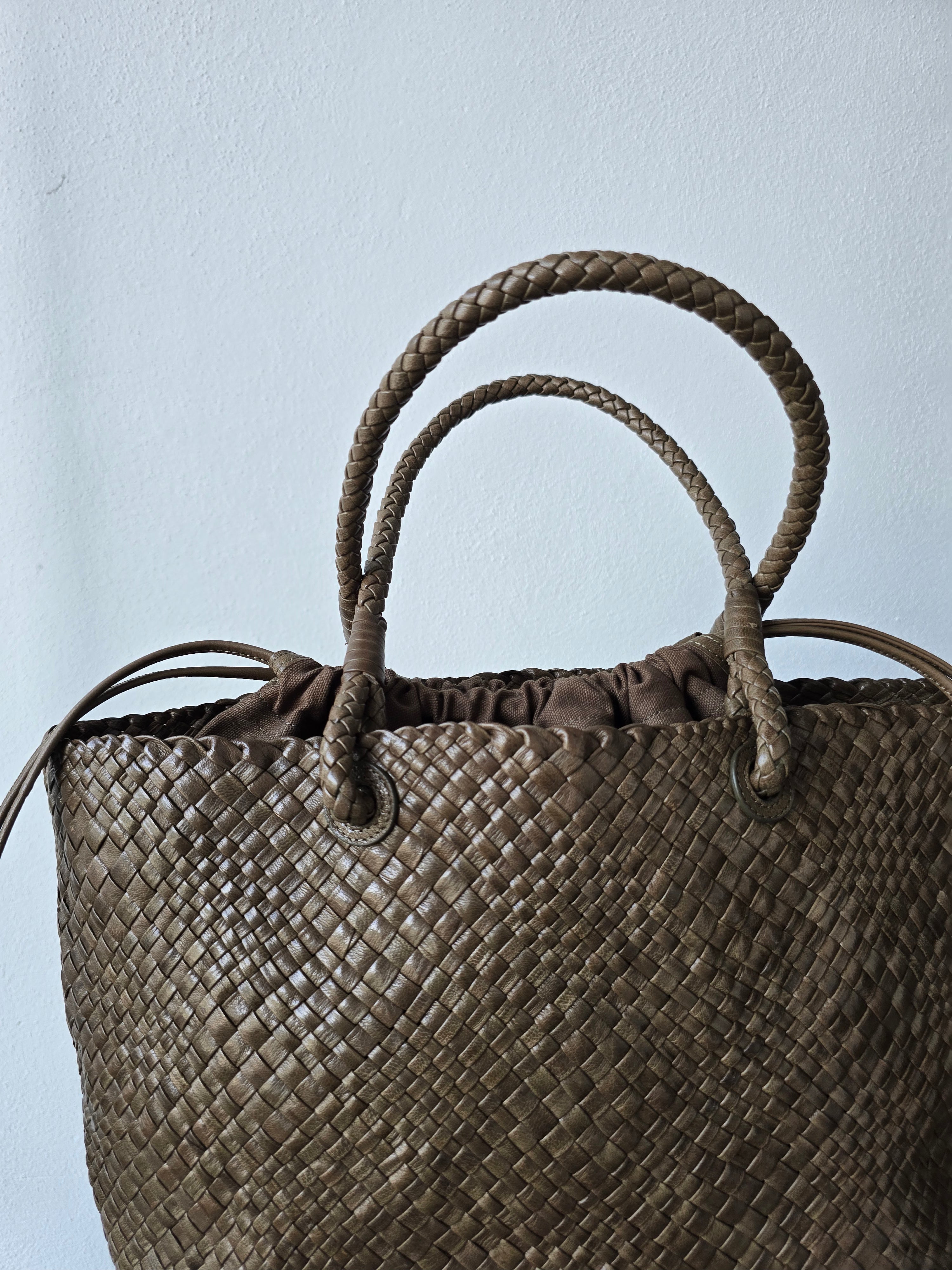 Ibeliv - Borsa in pelle " Bazika" kaki