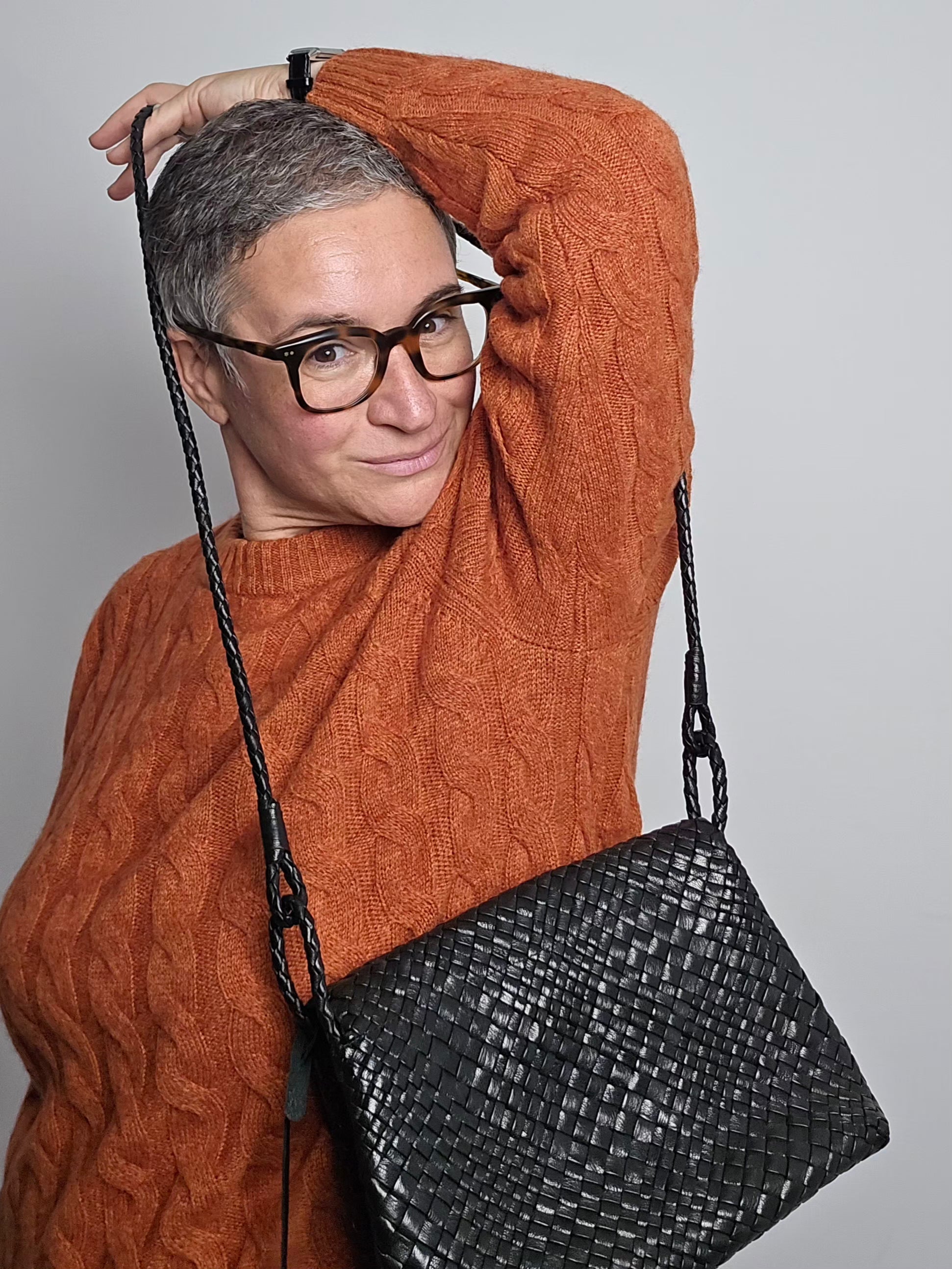 Ibeliv - Borsa intrecciata "Paris" nera