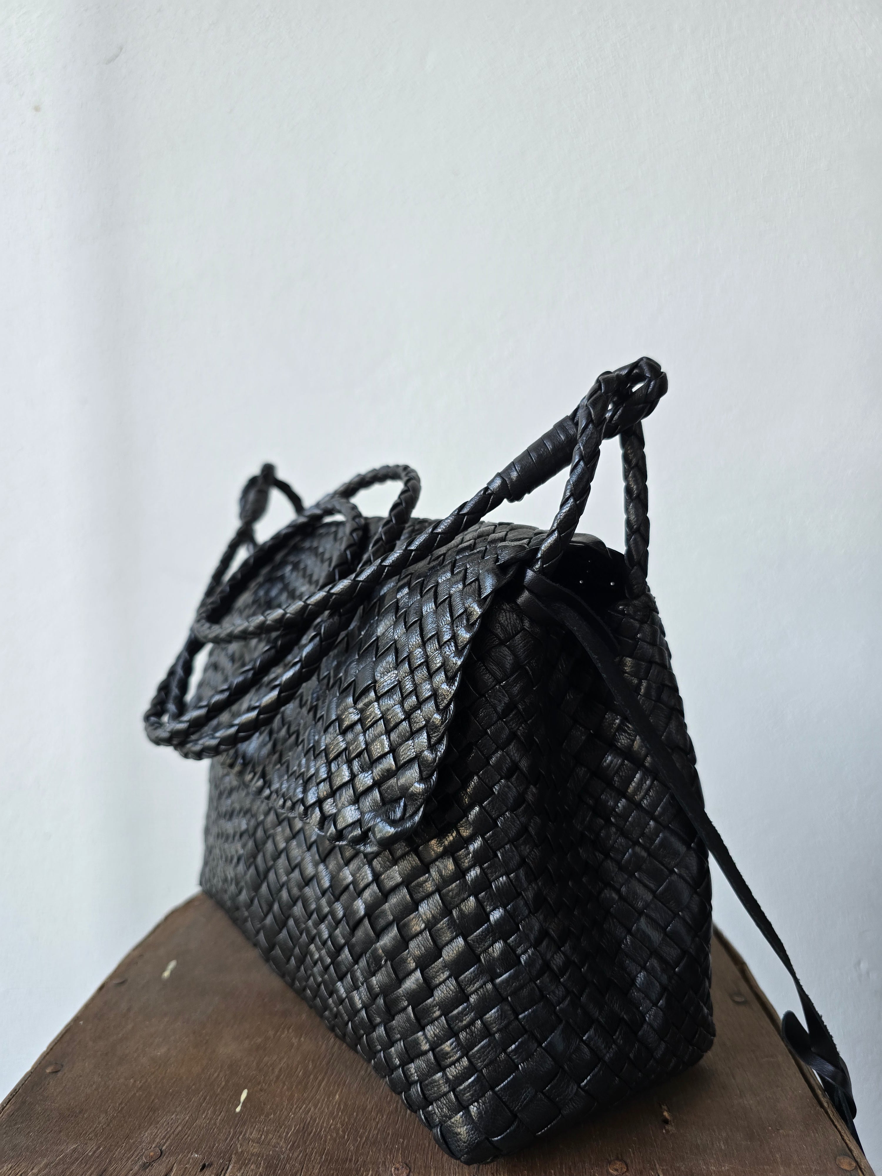 Ibeliv - Borsa intrecciata "Paris" nera