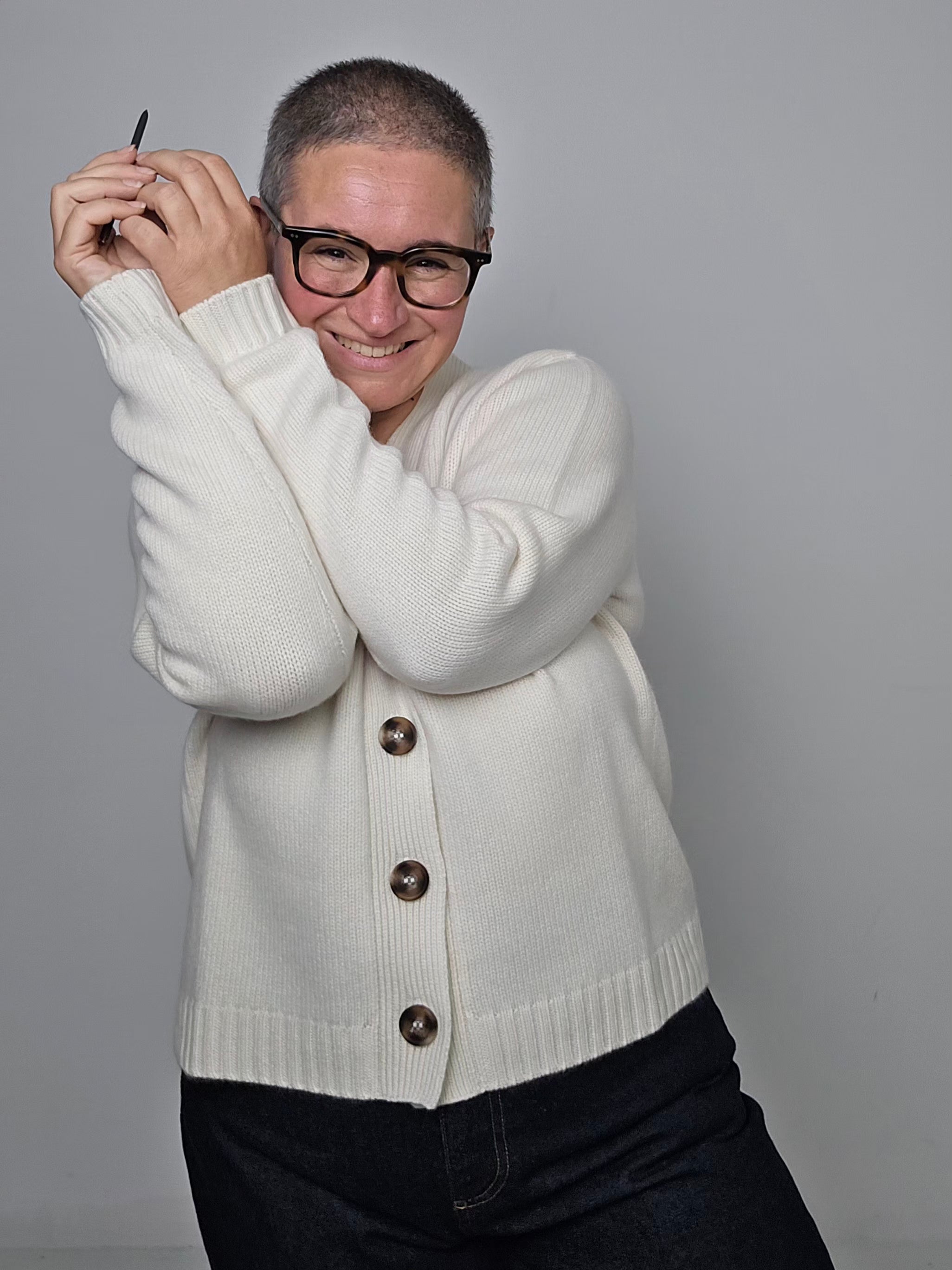 Be You - Cardigan cashmere avorio