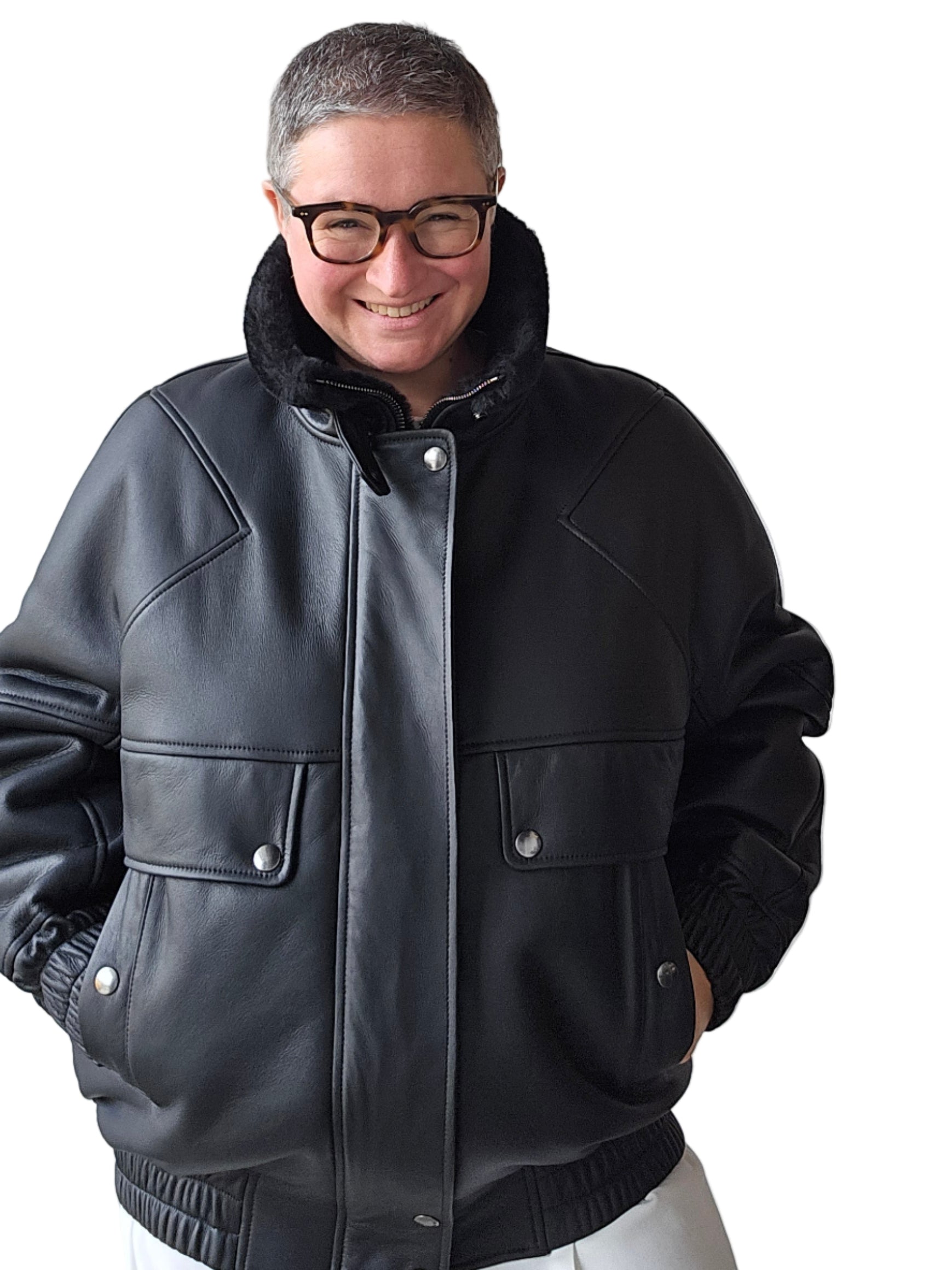 Blancha - Bomber nero merino