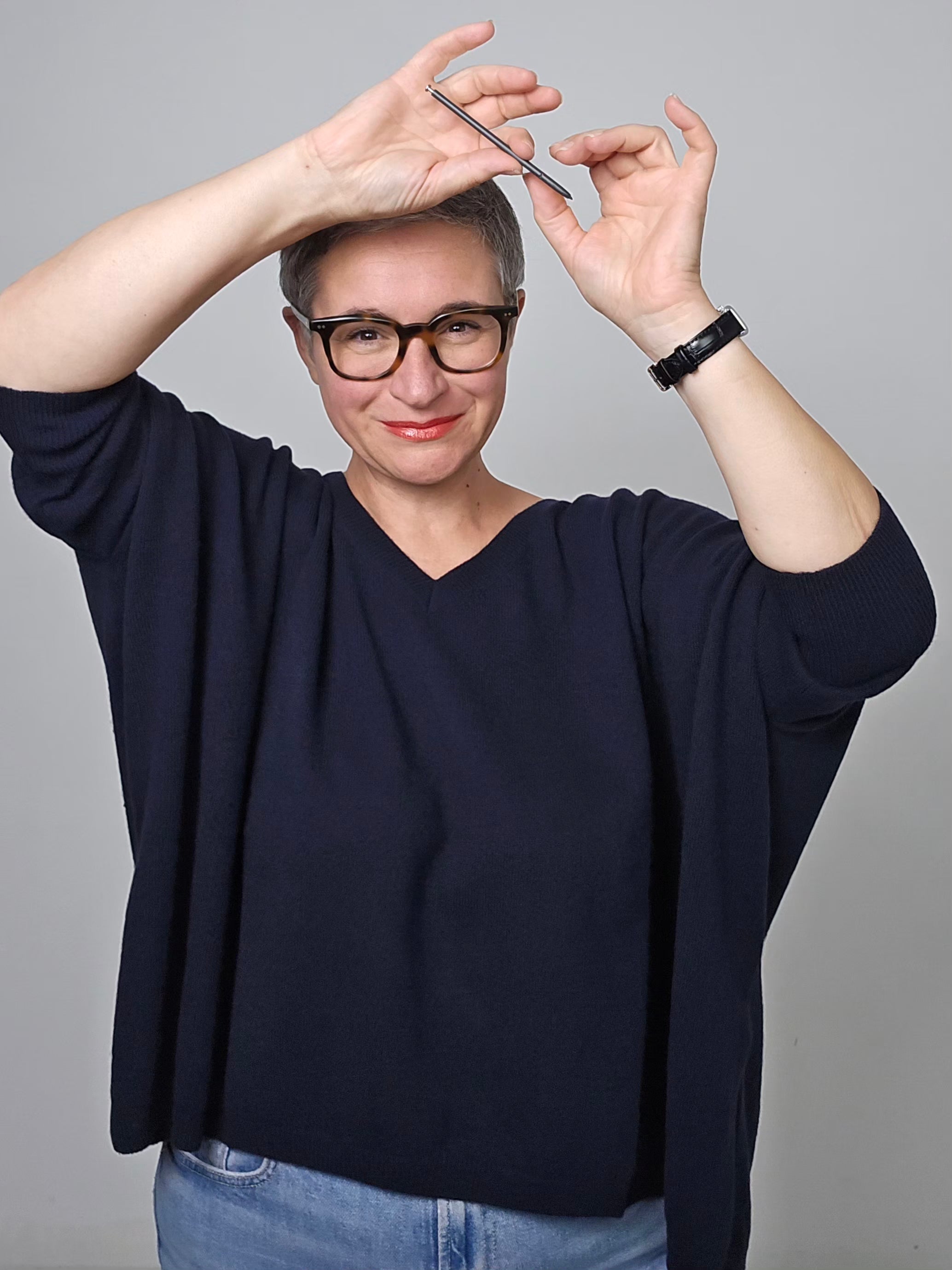 Be You - Maglia scollo a V cashmere navy