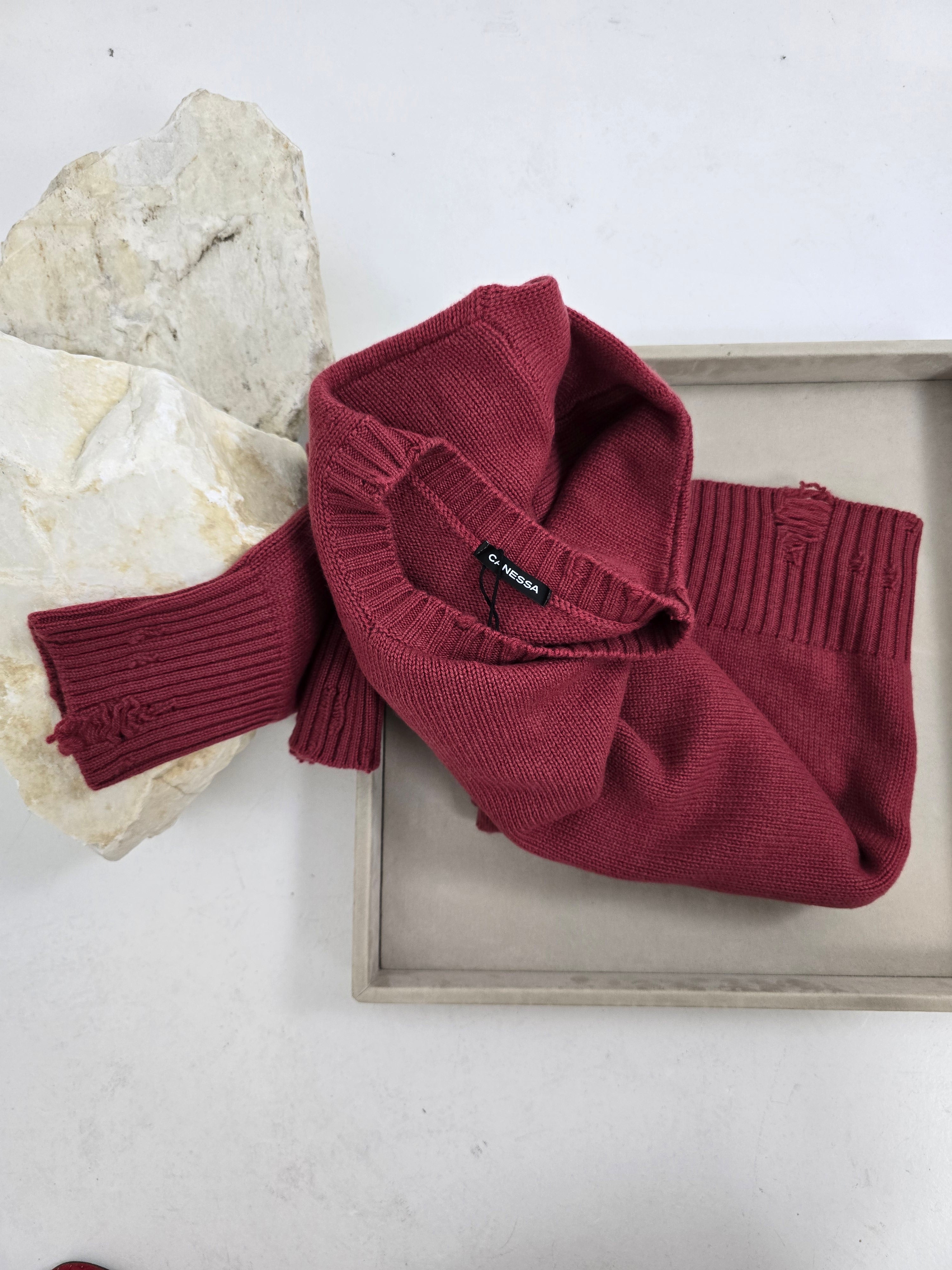 Canessa - Maglia in cashmere "Leda" rosso navajo