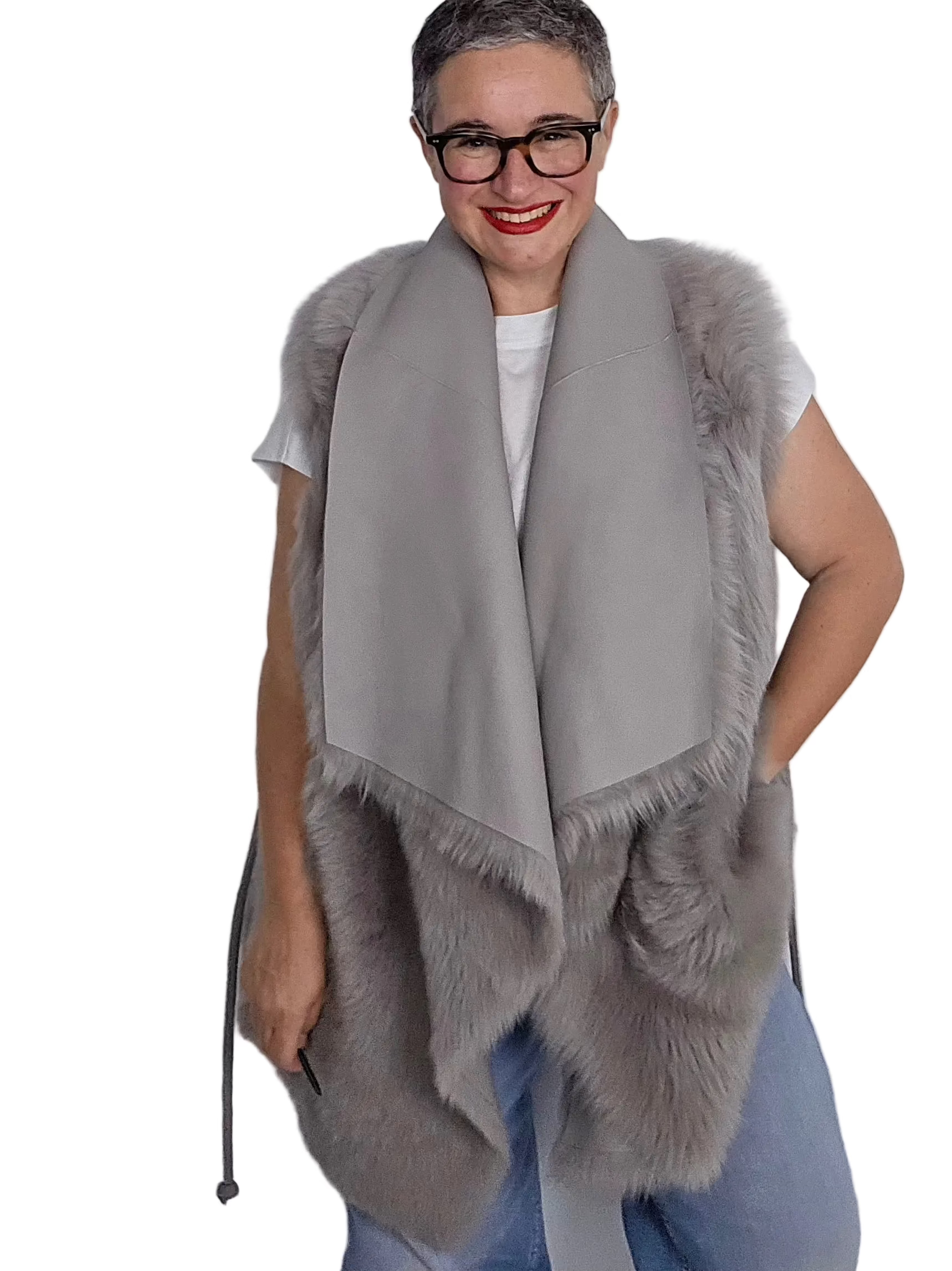 Blancha - Gilet tortora merino