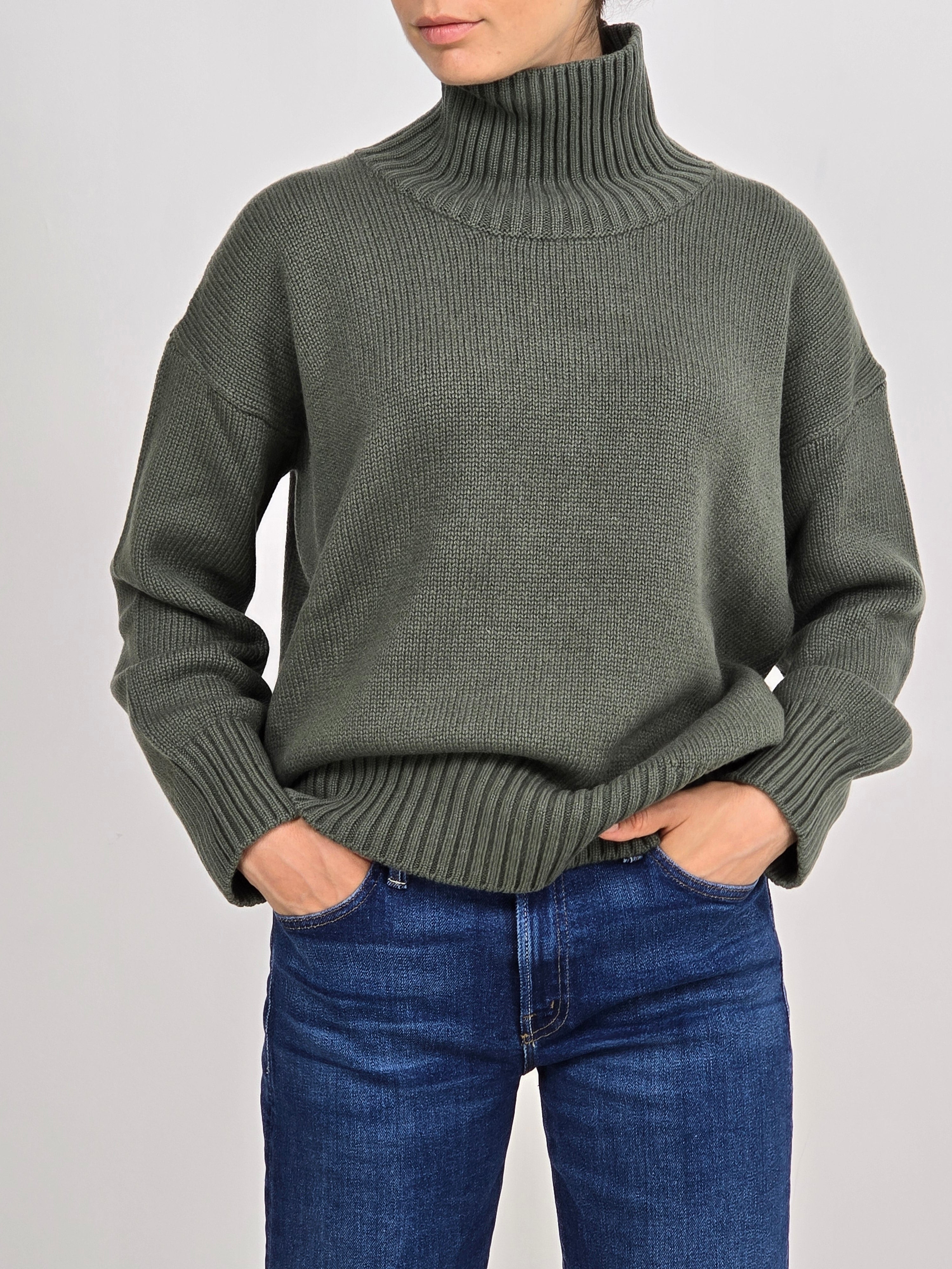 Canessa - Maglia cashmere verde bosco "Connie"