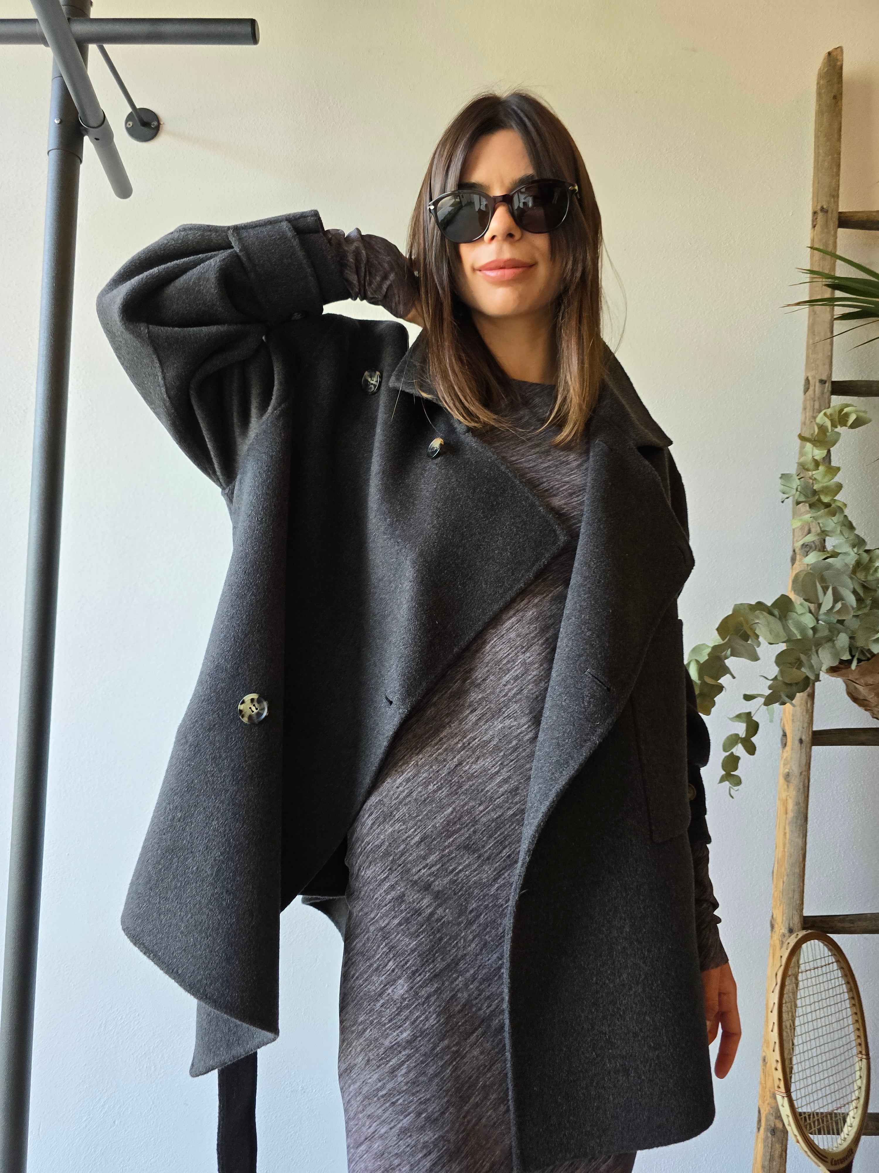 Philosophy di Lorenzo Serafini - Cappotto in panno double grigio