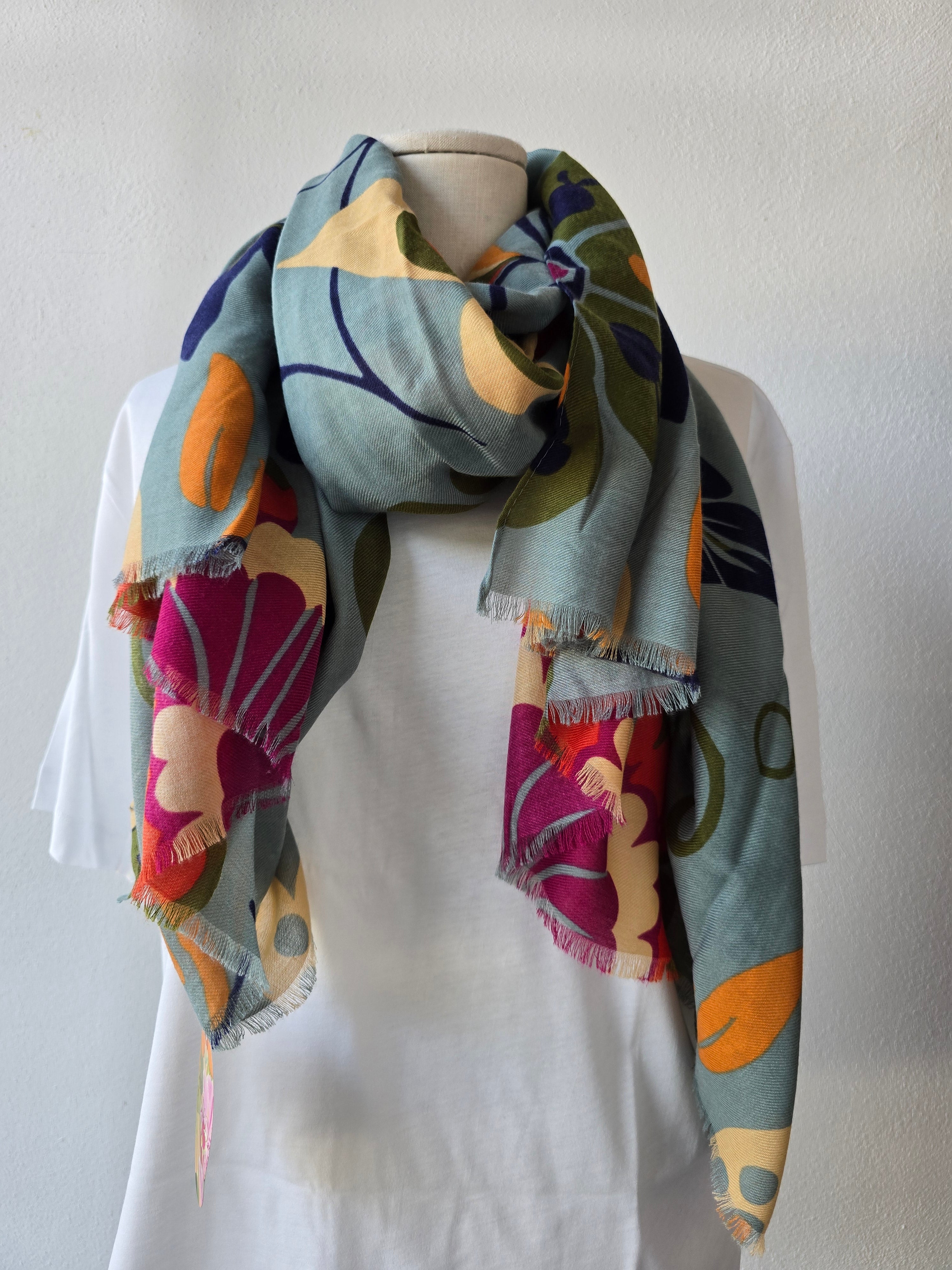 Sciarpa in mussola di lana  multicolor