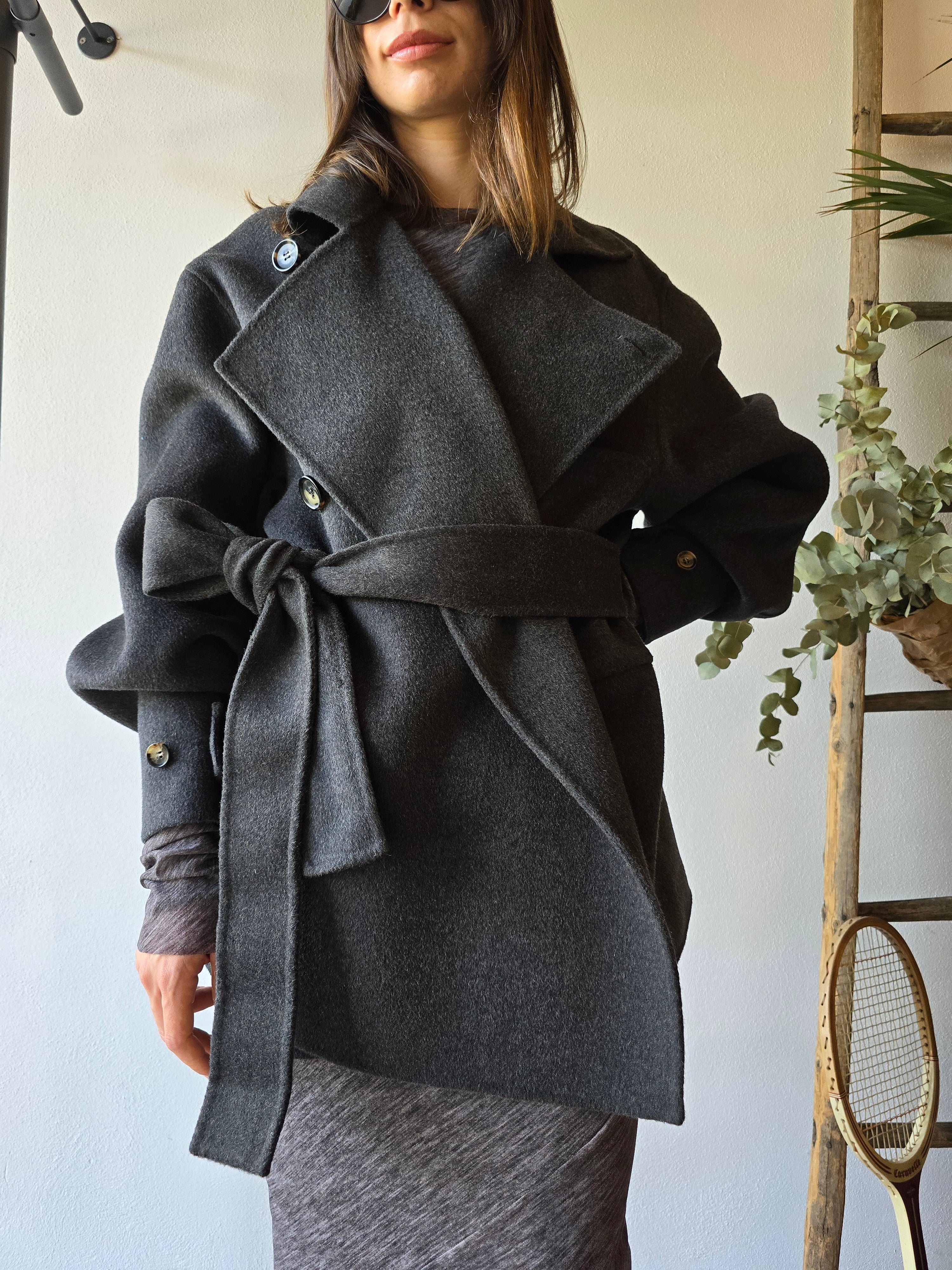 Philosophy di Lorenzo Serafini - Cappotto in panno double grigio