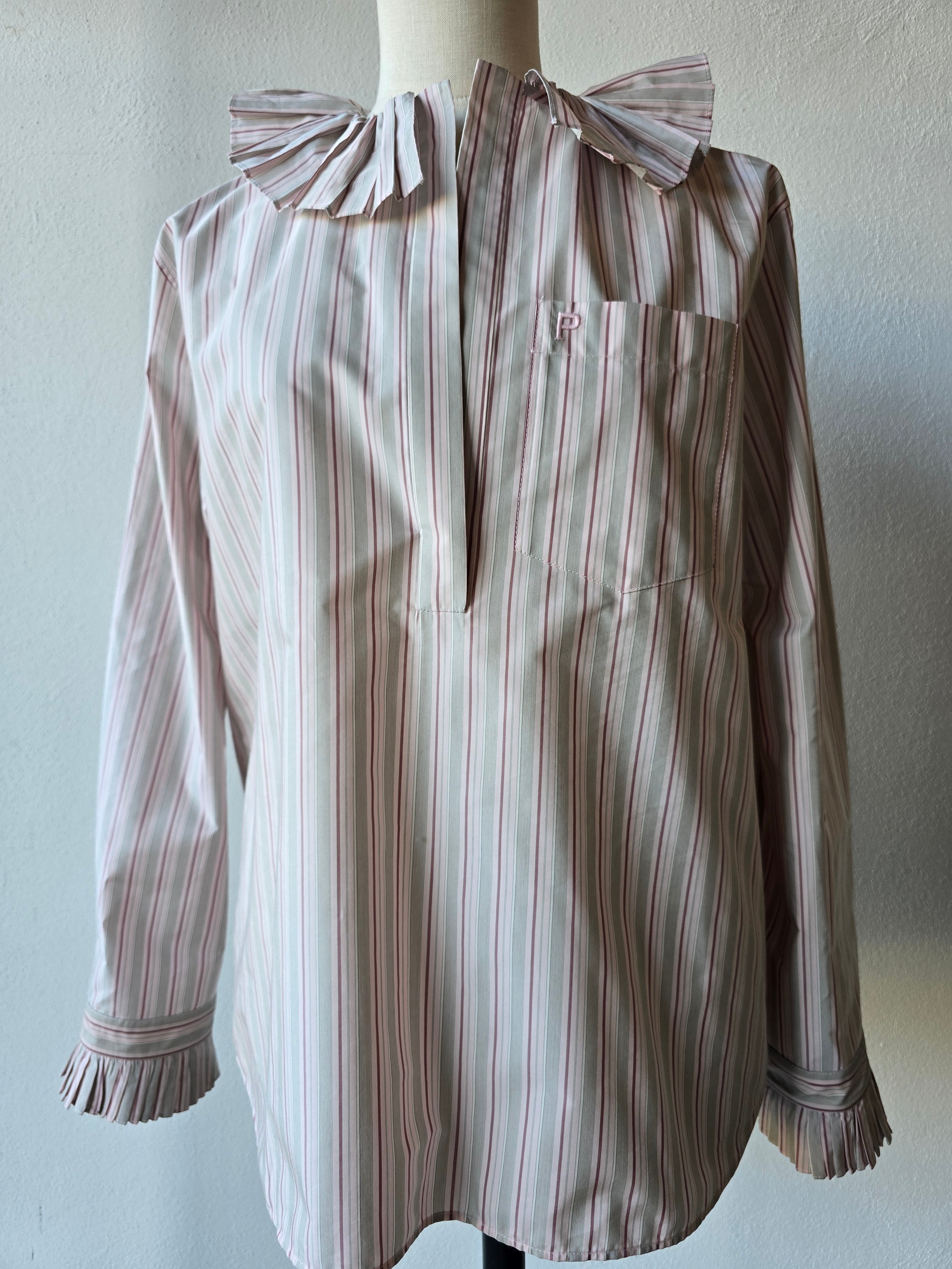 Philosophy di Lorenzo Serafini - Camicia rigata fantasia rosa