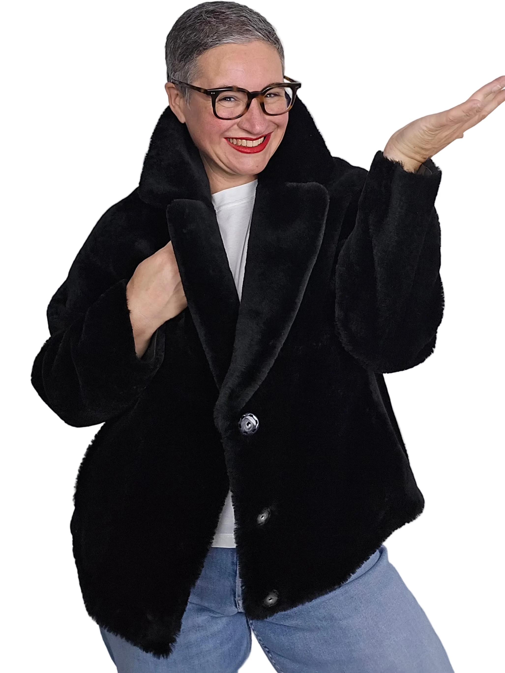 Blancha - Giacca merino nero